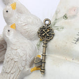 40Pcs Antique Bronze Flower Heart Key Charms Pendants Jewelry