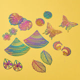 40Pcs Mixed Shapes Filigree Pendant Stainless Steel Etched Metal Embellishment