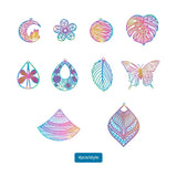 40Pcs Mixed Shapes Filigree Pendant Stainless Steel Etched Metal Embellishment