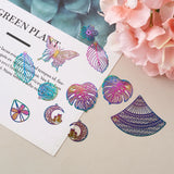 40Pcs Mixed Shapes Filigree Pendant Stainless Steel Etched Metal Embellishment
