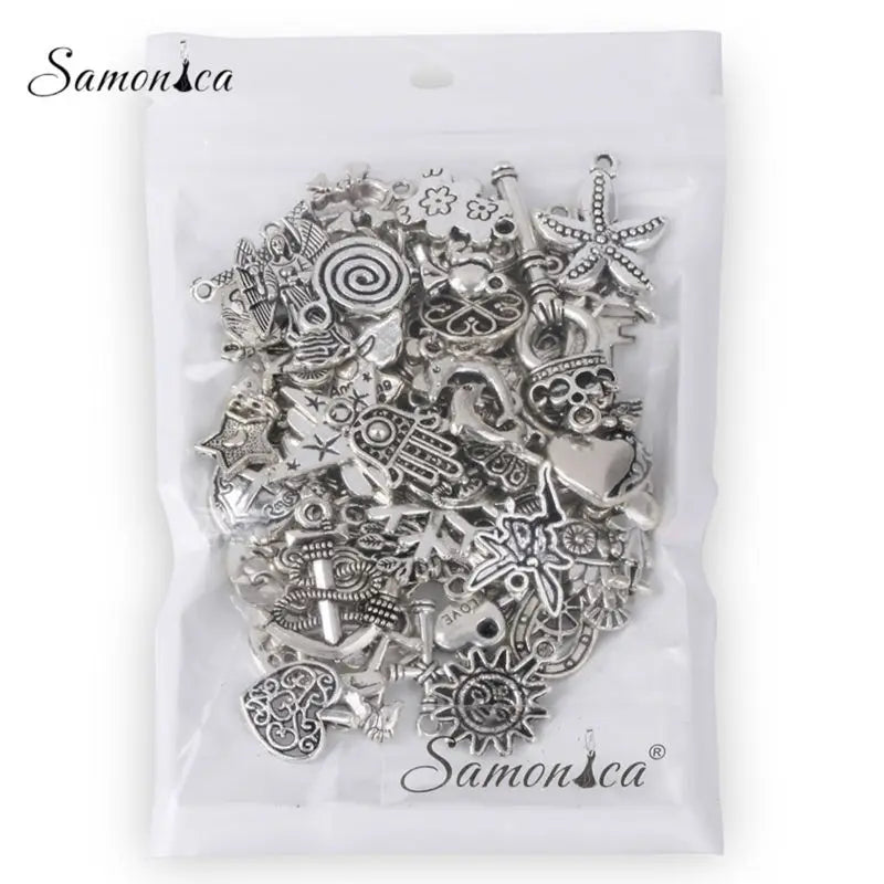 40Pcs Tibetan Silver Mix Pendants Charms for DIY Bracelets Necklaces