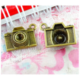 40Pcs Antique Bronze Camera Charm Pendants for DIY Jewelry Making 20.5*15.5MM