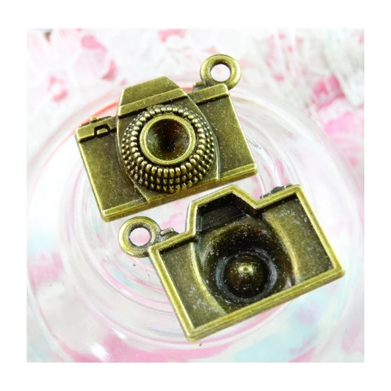 40Pcs Antique Bronze Camera Charm Pendants for DIY Jewelry Making 20.5*15.5MM
