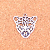 40Pcs Hollow Leopard Head Charms Pendant for DIY Jewelry Making