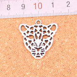 40Pcs Hollow Leopard Head Charms Pendant for DIY Jewelry Making