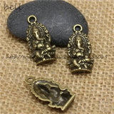 40Pcs Vintage Ganesha Charms Antique Metal Buddha Pendants
