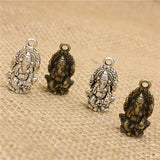 40Pcs Vintage Ganesha Charms Antique Metal Buddha Pendants