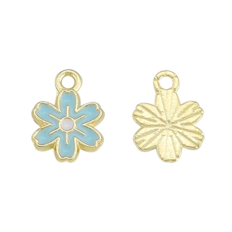 40Pcs Colorful Flowers Charms Pendant for Earrings Jewelry Making