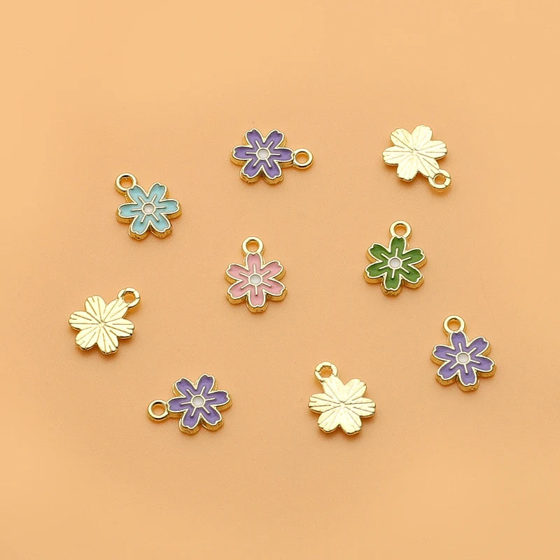 40Pcs Colorful Flowers Charms Pendant for Earrings Jewelry Making