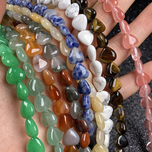 40Pcs Heart-shaped Natural Stone Beads Jewelry Making DIY Necklace Bracelet
