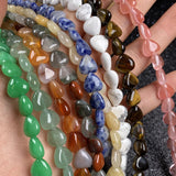 40Pcs Heart-shaped Natural Stone Beads Jewelry Making DIY Necklace Bracelet