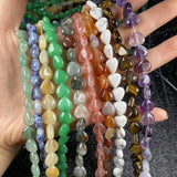 40Pcs Heart-shaped Natural Stone Beads Jewelry Making DIY Necklace Bracelet