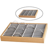 Slots Bangle Bracelet Display Tray Wooden Velvet Jewelry Case Storage Box