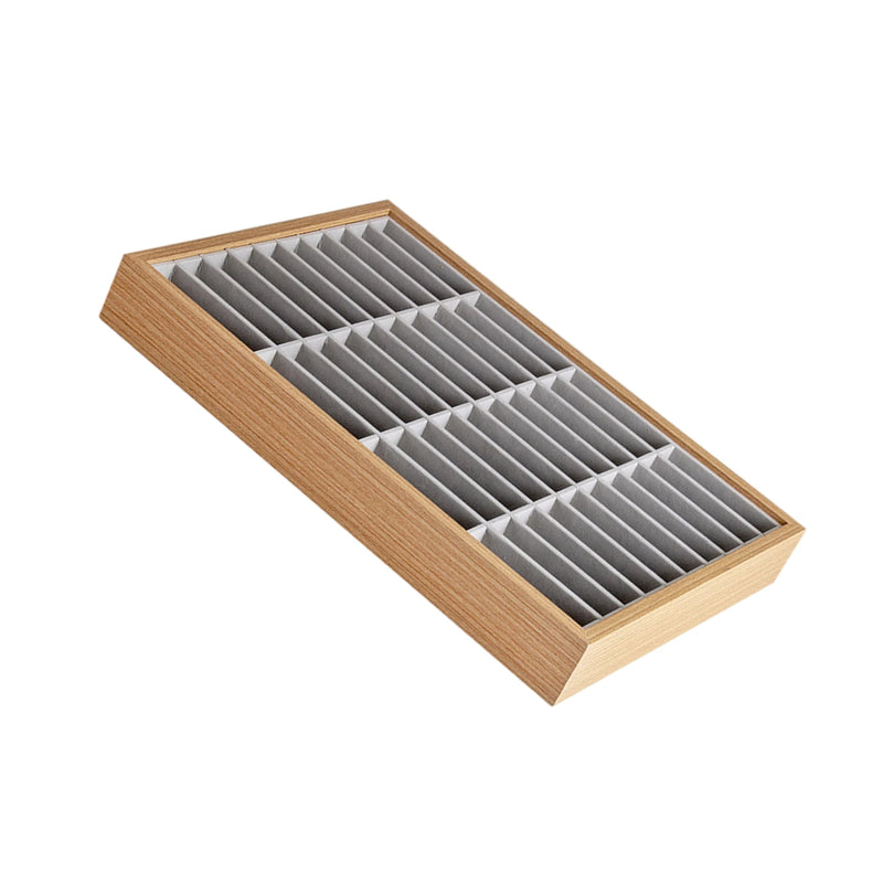 Slots Bangle Bracelet Display Tray Wooden Velvet Jewelry Case Storage Box