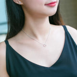925 Silver Hollow Circle Pendant Necklace For Women