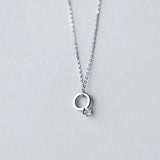 925 Silver Hollow Circle Pendant Necklace For Women