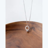 925 Silver Hollow Circle Pendant Necklace For Women