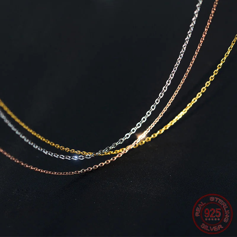 Silver 925 Chain O Cross Necklace for Women Girls