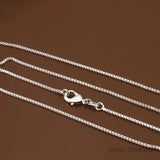 925 Sterling Silver 1MM Thin Box Chain Necklace Women Girl Children 16-24inch