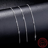 925 Sterling Silver 1MM Thin Box Chain Necklace Women Girl Children 16-24inch