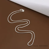 925 Sterling Silver 1MM Thin Box Chain Necklace Women Girl Children 16-24inch