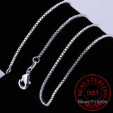 40cm-60cm 925 Sterling Silver Slim Box Chain Necklace Women