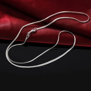925 Silver Snake Chain Choker Necklace 16-30inch Women Jewelry