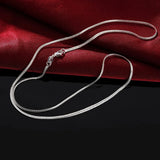 925 Silver Snake Chain Choker Necklace 16-30inch Women Jewelry