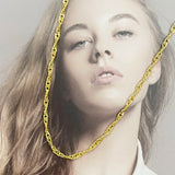 Brass Waterwave Chain Necklace Short to Long Yellow Water Wave for Women Men