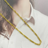 Brass Waterwave Chain Necklace Short to Long Yellow Water Wave for Women Men
