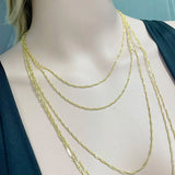 Brass Waterwave Chain Necklace Short to Long Yellow Water Wave for Women Men