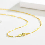 Brass Waterwave Chain Necklace Short to Long Yellow Water Wave for Women Men