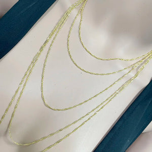 Brass Waterwave Chain Necklace Short to Long Yellow Water Wave for Women Men