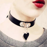 40cm PU Leather Heart Choker Necklace Women Chocker Necklaces Punk Statement Jew