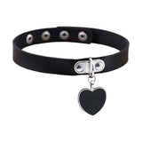 40cm PU Leather Heart Choker Necklace Women Chocker Necklaces Punk Statement Jew
