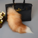 Plush Fluffy Fox Tail Keychain Unisex Backpack Decor