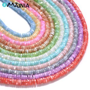 40cm Natural Shell Spacer Beads 12 Colors for DIY Jewelry Making