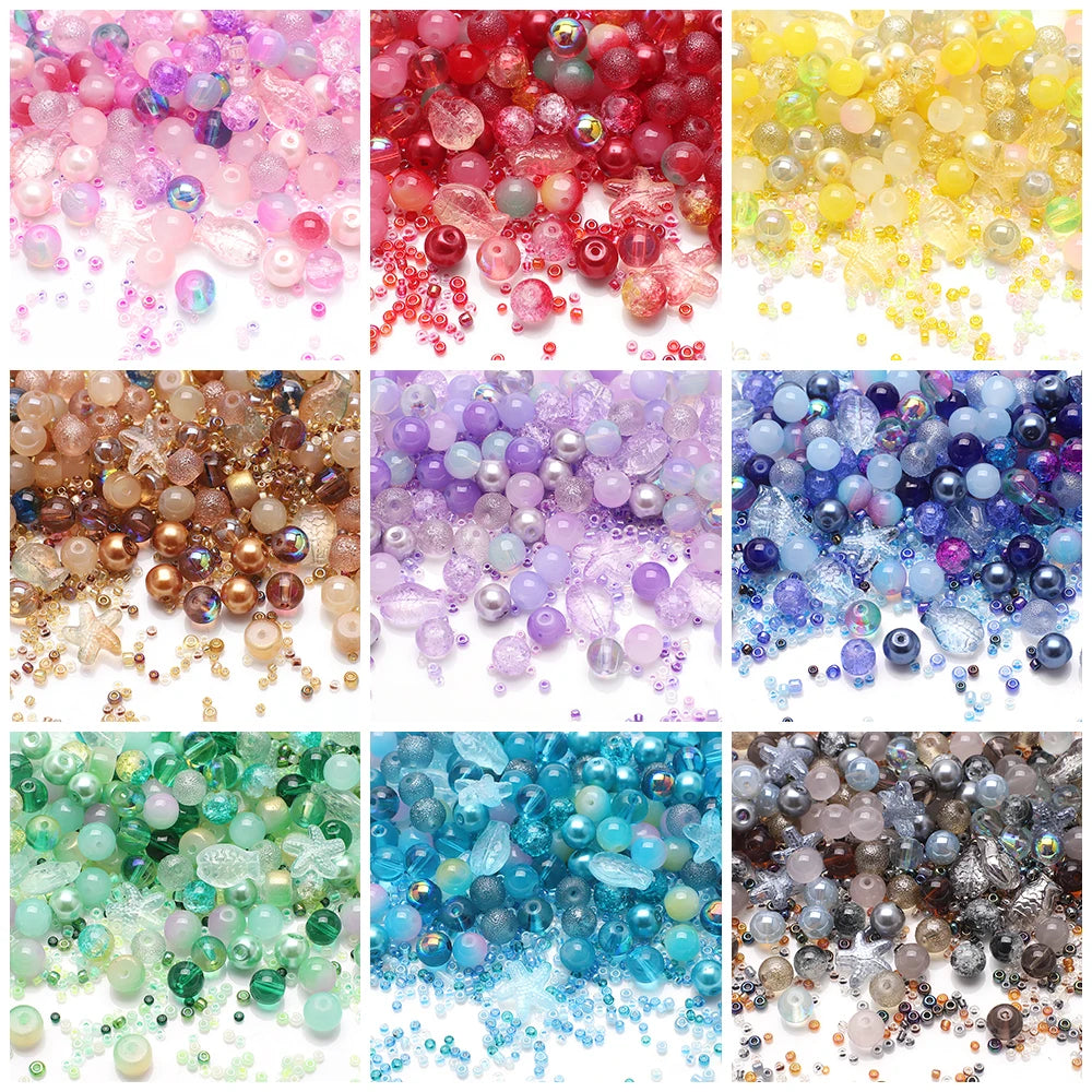 40g Mixed Seed Beads Glass Round Beads for DIY Jewelry Making