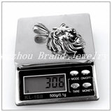 Fine Carving Silver Lion Pendant Necklace Men's 316L Stainless Steel Tone Chain