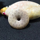 40mm Chrysanthemum Stone Donut Loose Bead for Pendant Making
