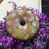 40mm Chrysanthemum Stone Donut Loose Bead for Pendant Making