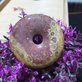 40mm Chrysanthemum Stone Donut Loose Bead for Pendant Making