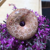 40mm Chrysanthemum Stone Donut Loose Bead for Pendant Making