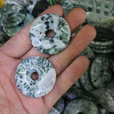 40mm Natural Tree Agate Donut Shape Bead for Jewelry Making