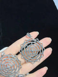 40mm High Silver CZ Necklace Pendant DIY Jewelry Making