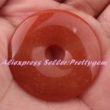 40mm Natural Smooth Donut Round Gem Stone Beads Spacer Pandant 1 Pcs