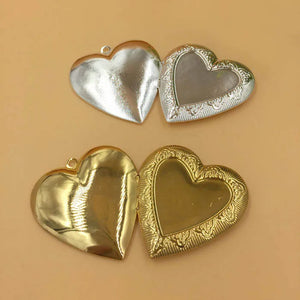 40mm Heart Locket Pendant Resin Cabochon Bases DIY Jewelry Making