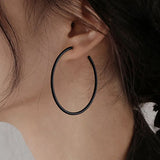 Retro Exaggerated Big Circle Hoop Earrings 925 Silver Statement Party Jewelry