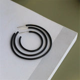 Retro Exaggerated Big Circle Hoop Earrings 925 Silver Statement Party Jewelry