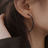 Retro Exaggerated Big Circle Hoop Earrings 925 Silver Statement Party Jewelry